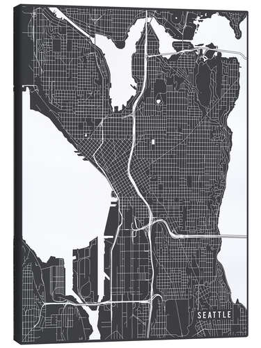 Stampa su tela Seattle USA Map