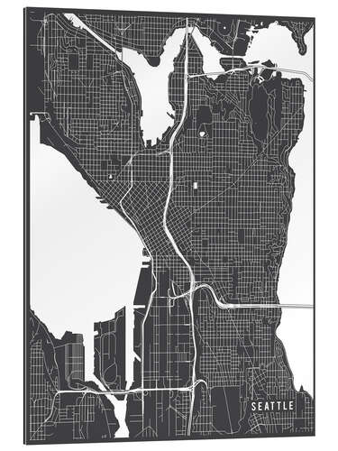 Galleritryck Seattle USA Map