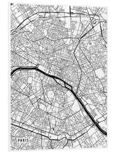 Tableau en PVC Carte de Paris