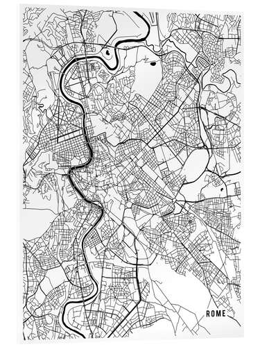 Acrylglasbild ROM ITALIEN MAP