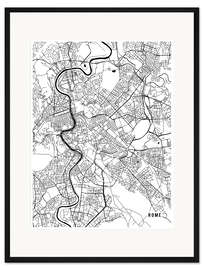 Gerahmter Kunstdruck ROM ITALIEN MAP