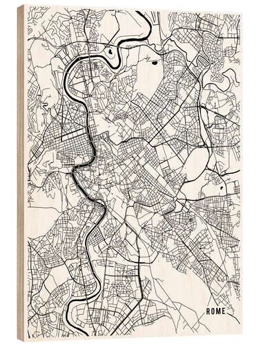 Holzbild ROM ITALIEN MAP