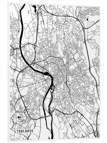 Quadro em PVC Toulouse France Map