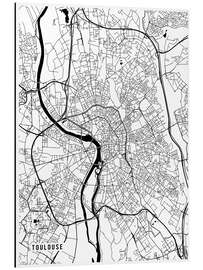 Magnettafel Toulouse Frankreich Karte