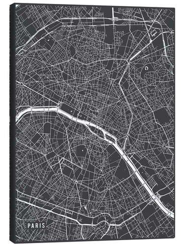 Stampa su tela Paris France Map