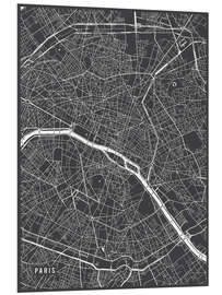 Tableau en PVC Carte de Paris