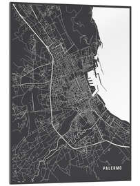 Acrylic print Palermo Italy Map