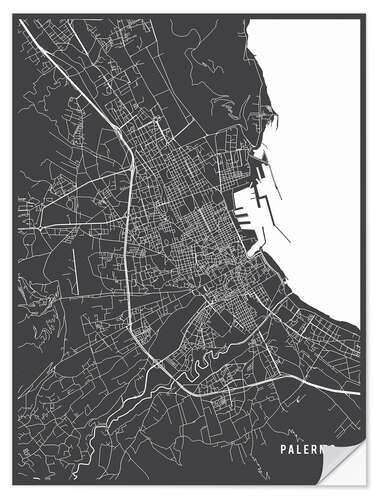 Vinilo para la pared Palermo Italy Map