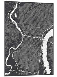 Tableau en PVC Philadelphia USA Map