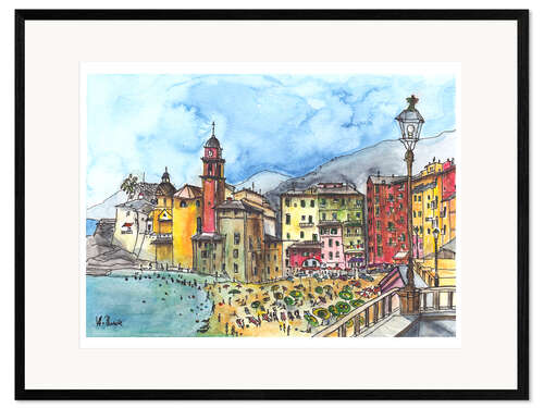 Plakat artystyczny premium w ramie Camogli