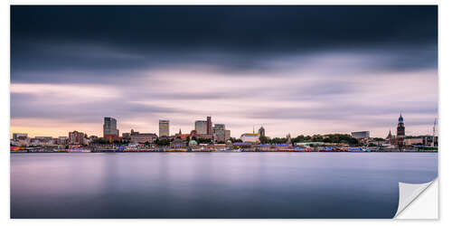 Selvklebende plakat Hamburg skyline