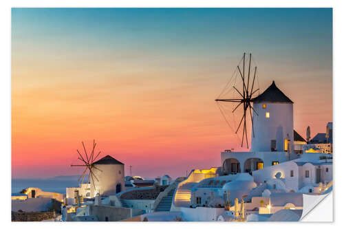 Wall sticker Santorini sunset