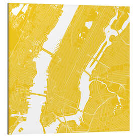 Magnettafel Stadtplan von New York, gelb