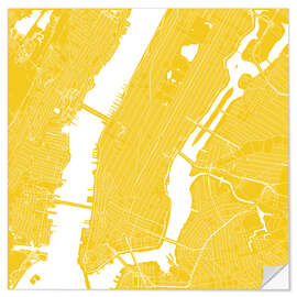 Sisustustarra City map of New York, yellow