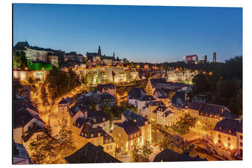 Tableau en aluminium Luxembourg la nuit