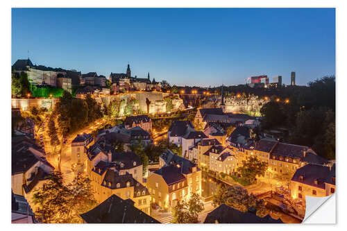 Selvklæbende plakat Luxembourg at night