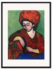 Gerahmter Kunstdruck Helene mit farbigem Turban