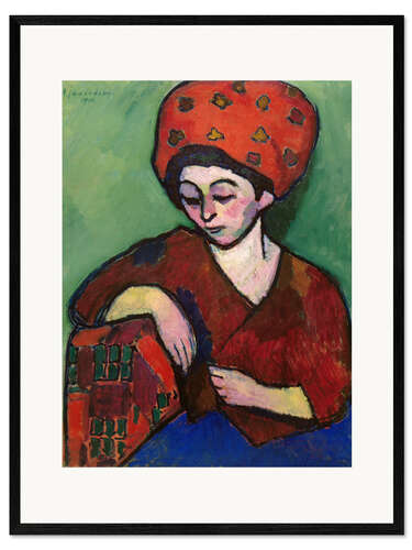 Inramat konsttryck Helene with Colored Turban