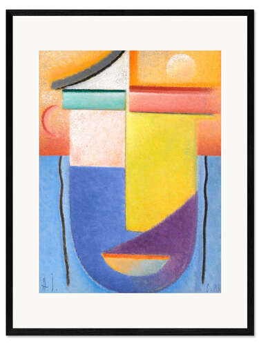 Framed art print Abstract head - water and light