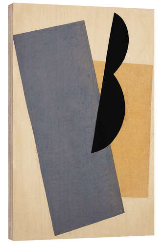 Stampa su legno liubov popova   composition blue yellow black