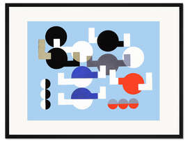 Gerahmter Kunstdruck Komposition der Kreise und überlappende Winkel