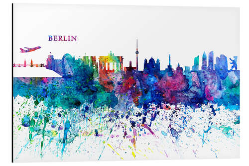 Aluminiumsbilde Skyline BERLIN Colorful Silhouette PL