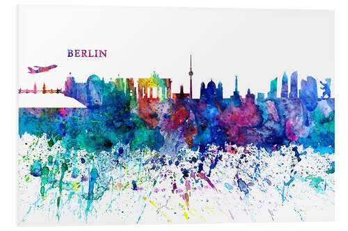 Bilde på skumplate Skyline BERLIN Colorful Silhouette PL