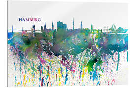 Gallery print Skyline HAMBURG Colorful Silhouette Splash