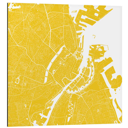 Aluminium print City map of Copenhagen II