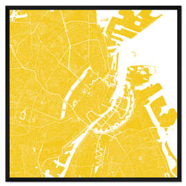 Gerahmter Kunstdruck Stadtplan von Kopenhagen II
