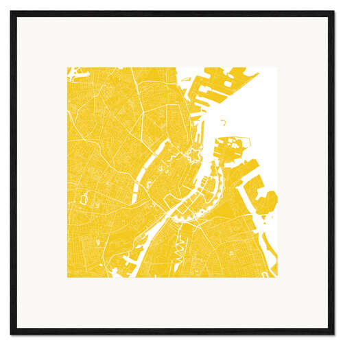 Plakat artystyczny premium w ramie City map of Copenhagen II
