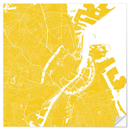 Selvklebende plakat City map of Copenhagen II