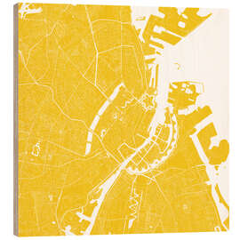 Quadro de madeira City map of Copenhagen II