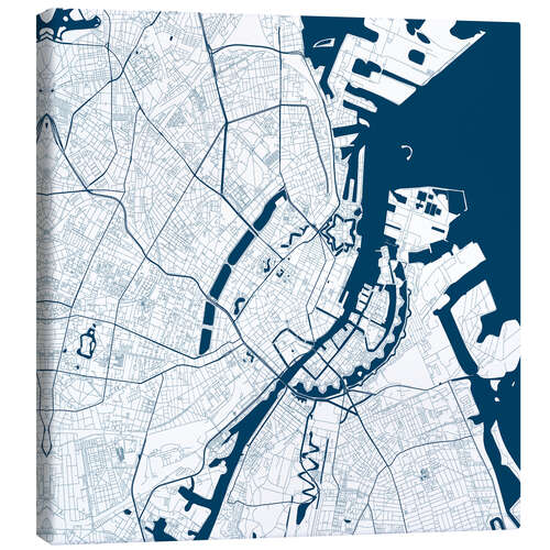 Canvas-taulu City map of Copenhagen I