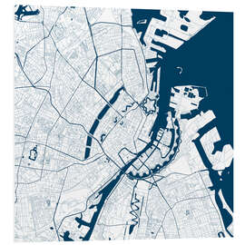 Tableau en PVC Plan de la ville de Copenhague I