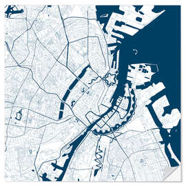 Naklejka na ścianę City map of Copenhagen I