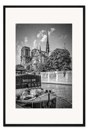 Gerahmter Kunstdruck Kathedrale Notre-Dame de Paris an der Seine
