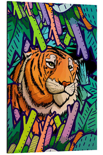 Aluminium print Tiger in the undergrowth