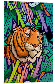 Quadro em PVC Tiger in the undergrowth