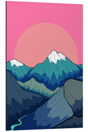 Magnettafel Ein kleiner Fluss zieht sich durch die Berge