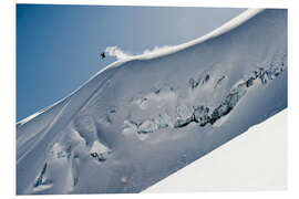 Tableau en PVC Snowboardeur freeride sur une pente enneigée