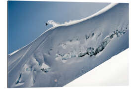 Gallery print Freeriding snowboarder on a snowy slope