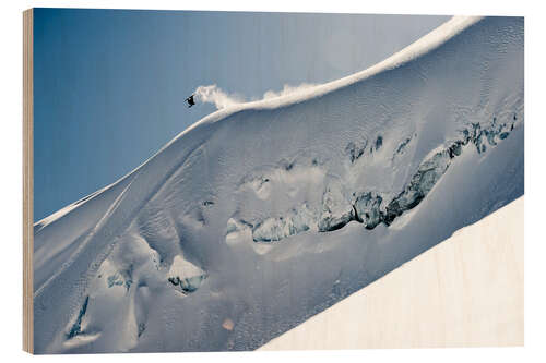 Stampa su legno Freeriding snowboarder on a snowy slope