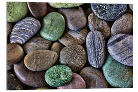 Tableau en aluminium Galets de plage colorés