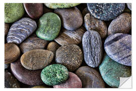 Selvklebende plakat Colorful beach stones