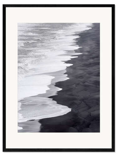Plakat artystyczny premium w ramie North Atlantic coast during the winter, Solheimasandur