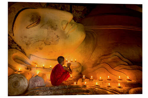 Foam board print Monk in Shinbinthalyaung Temple