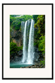 Gerahmter Kunstdruck Jeongbang Wasserfall