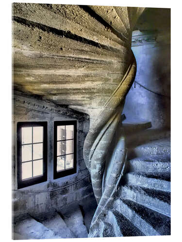 Stampa su vetro acrilico Scale nel castello di Lourmarin