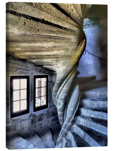 Canvas print Stairs in the Chateau de Lourmarin